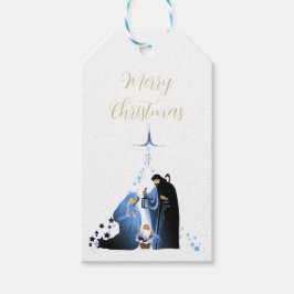 伝統的出生シーンのクリスマスの挨拶 ギフトタグ