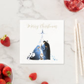 伝統的出生シーンのクリスマスの挨拶 スタンダードカクテルナプキン (インサイチュ)