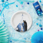 伝統的出生シーンのクリスマスの挨拶 ペーパープレート (パーティー)