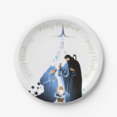 伝統的出生シーンのクリスマスの挨拶 ペーパープレート (正面)