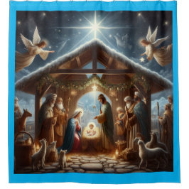 伝統的出生シーン シャワーカーテン