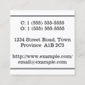 伝統的及びクラシック美容師名刺 スクエア名刺 (裏面)