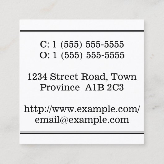 伝統的及びクラシック美容師名刺 スクエア名刺 (裏面)