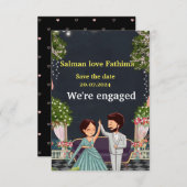 伝統的婚約パーティ招待状 招待状 (正面/裏面)