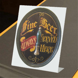 伝統的実在エールまたはビアパブバー 台座サイン