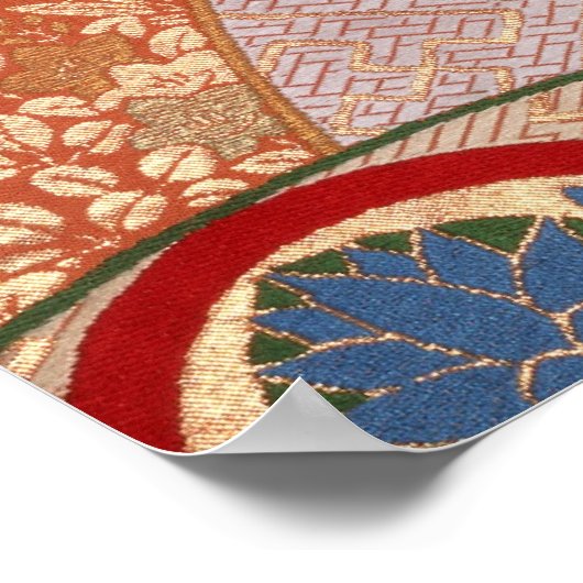 伝統的布日本のデザインポスター ポスター (角)