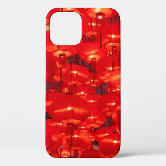 伝統的新しい飾用の赤中国のいランタン Case-Mate iPhoneケース (裏面)