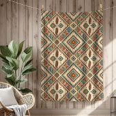 伝統的族鮮やかの羽茶色 フリースブランケット