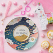 伝統的日本のカラフルデザインパーソナライズされた ペーパープレート (パーティー)