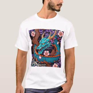 伝統的日本のコイフィッシュタトゥーデザイン Tシャツ