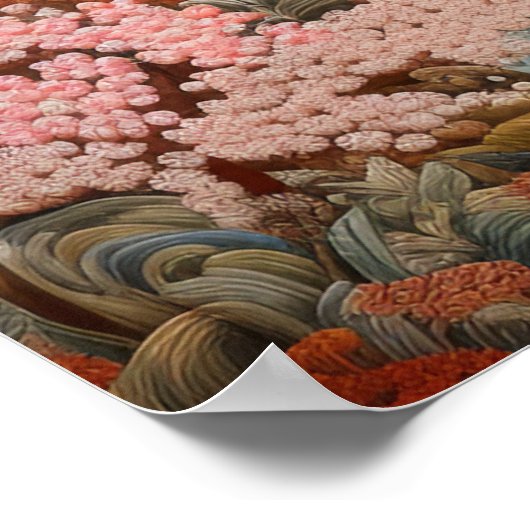 伝統的日本のタペストリーエレガントデザイン ポスター (角)