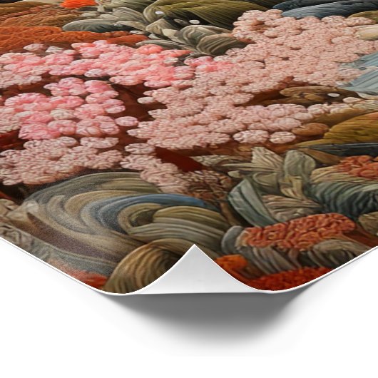 伝統的日本のタペストリーエレガントデザイン ポスター (コーナー)