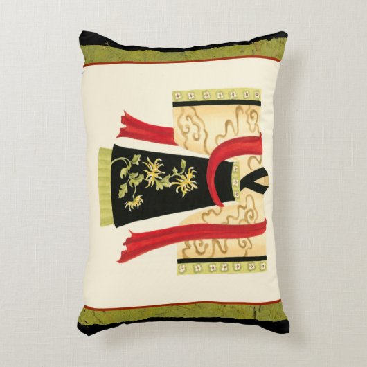 伝統的日本のフローラプリント アクセントクッション (正面(垂直))