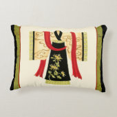 伝統的日本のフローラプリント アクセントクッション (裏面)