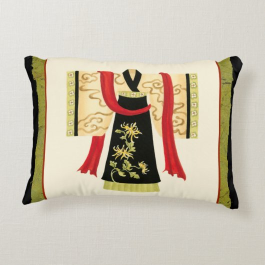 伝統的日本のフローラプリント アクセントクッション (裏面)