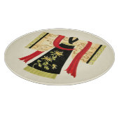 伝統的日本のフローラプリント カッティングボード (角)