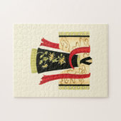 伝統的日本のフローラプリント ジグソーパズル (横)