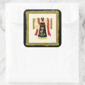 伝統的日本のフローラプリント スクエアシール (バッグ)