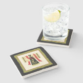 伝統的日本のフローラプリント ストーンコースター (横)