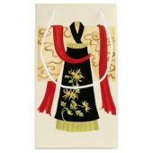 伝統的日本のフローラプリント スモールペーパーバッグ (裏面)