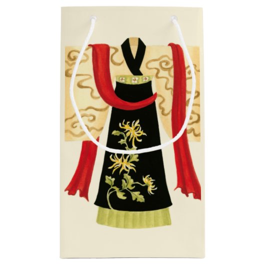 伝統的日本のフローラプリント スモールペーパーバッグ (裏面)