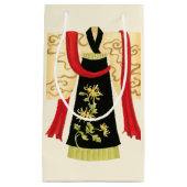 伝統的日本のフローラプリント スモールペーパーバッグ (正面)