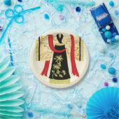 伝統的日本のフローラプリント ペーパープレート (パーティー)