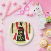 伝統的日本のフローラプリント ペーパープレート (パーティー)