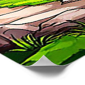 伝統的日本の寺と橋 ポスター (角)