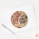 伝統的日本の布デザイン ラウンドシール (封筒)