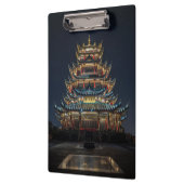 伝統的日本の建物ライトアップナイトスカイ クリップボード (左)