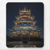 伝統的日本の建物ライトアップナイトスカイ マウスパッド (正面)