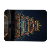 伝統的日本の建物ライトアップナイトスカイ マグネット (横)