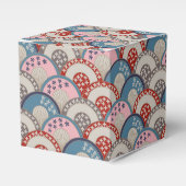 伝統的日本の文様青桃色 フェイバーボックス (正面サイド)