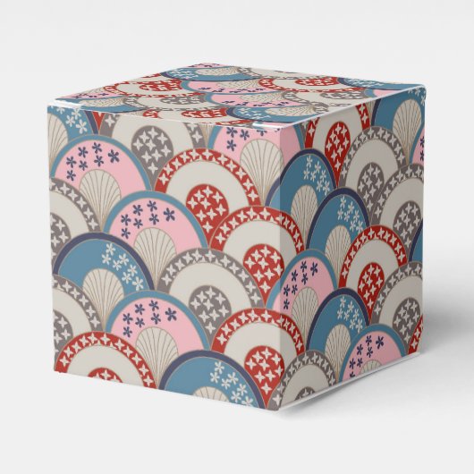 伝統的日本の文様青桃色 フェイバーボックス (正面サイド)