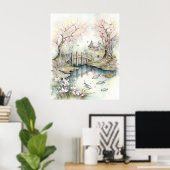 伝統的日本の春 ポスター (ホームオフィス)