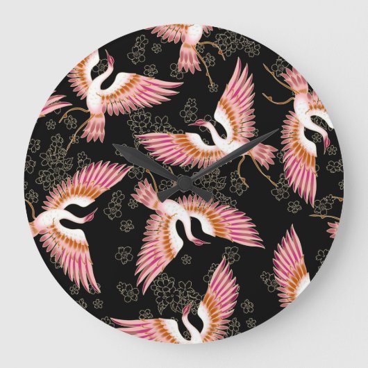 伝統的日本の紋様 ラージ壁時計 (正面)