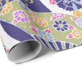 伝統的日本の芸者の包み紙 ラッピングペーパー (ロールコーナー)