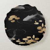 伝統的日本の鯉丸い枕 ラウンドクッション (裏面)