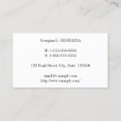 伝統的旧ビジファッションドネスカード 名刺 (裏面)