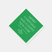 -伝統的明るい緑のメリークリスマスナプキンス スタンダードカクテルナプキン (角)