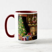 伝統的暖炉クリスマスツリー マグカップ (左)