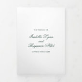 伝統的森の緑のエレガフォーマルントウェディング 三つ折り招待状 (カバー)