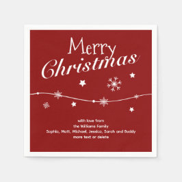 -伝統的濃い赤 – クリスマスナプキン スタンダードカクテルナプキン