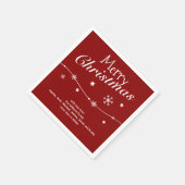-伝統的濃い赤 – クリスマスナプキン スタンダードカクテルナプキン (角)