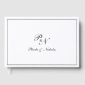 伝統的白黒モノグフォーマルラム結婚ズ ゲストブック (正面)