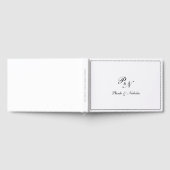 伝統的白黒モノグフォーマルラム結婚ズ ゲストブック (全面)