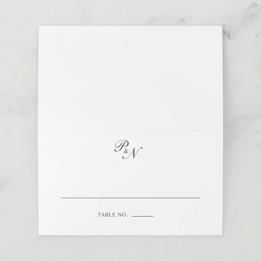 伝統的白黒モノグフォーマルラム結婚ズ プレイスカード (外部開封)