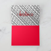 伝統的白黒ラブレッドモダンクリスマス シーズンカード (内部)