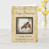 伝統的紙1周年記念 カード (黄色い花)